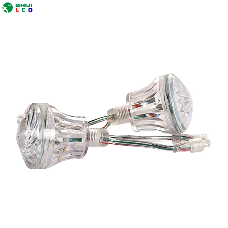 Amusement Park Light 60mm 18Leds cabochon pixel light IP68 outdoor 24V Rgb LED Point Light For Funfair Decorative