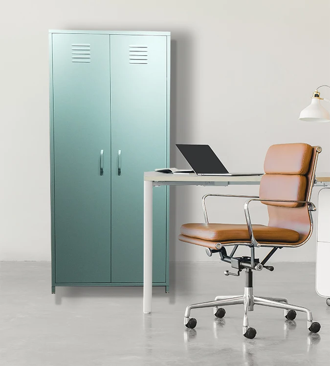 Лидер продаж, современная мебель, зеленый металлический шкаф для хранения документов с двумя дверцами для школы и дома