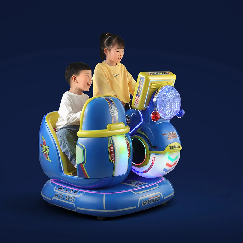 Amusement park kiddie rides supplies coin operated Didi Double Motorcycle arcade game super bike racing car game machine