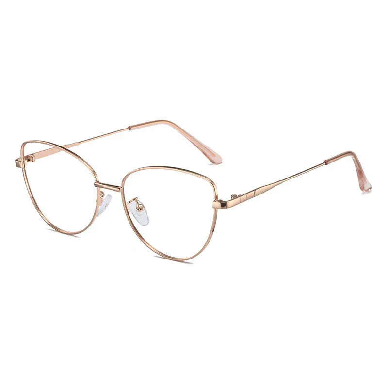 New Retro Metal Color-Changing Cat Eye Eyeglasses Frame Round Fashion Women Men Unisex Anti-Blue Light Eye Glasses