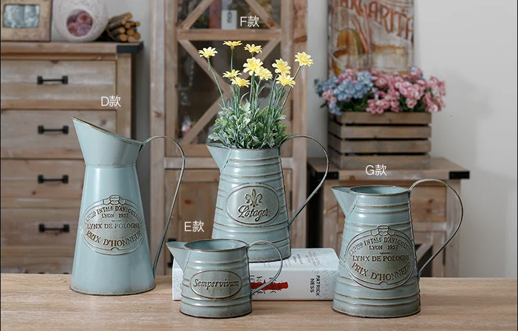 wholesale Nordic Antique Iron Flowerpot Succulent Flowerpot Dried Flower Decoration Flowerpot Can Be Customized