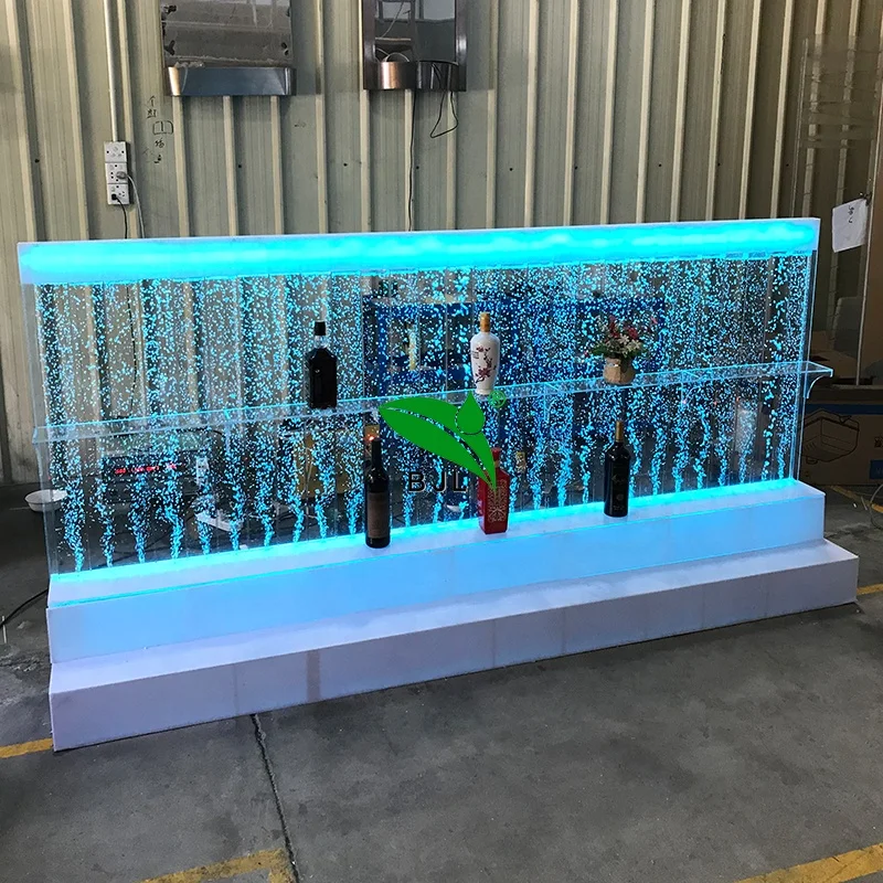 Современная Гостиная светодио дный светящийся воды пузырь стены аквариума вина шкафы бара