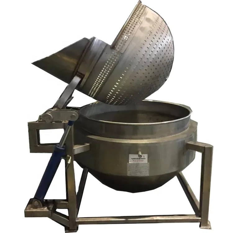 Double layers Large  commercial electric / steam meat cooking pot / jacket kettle with basket
