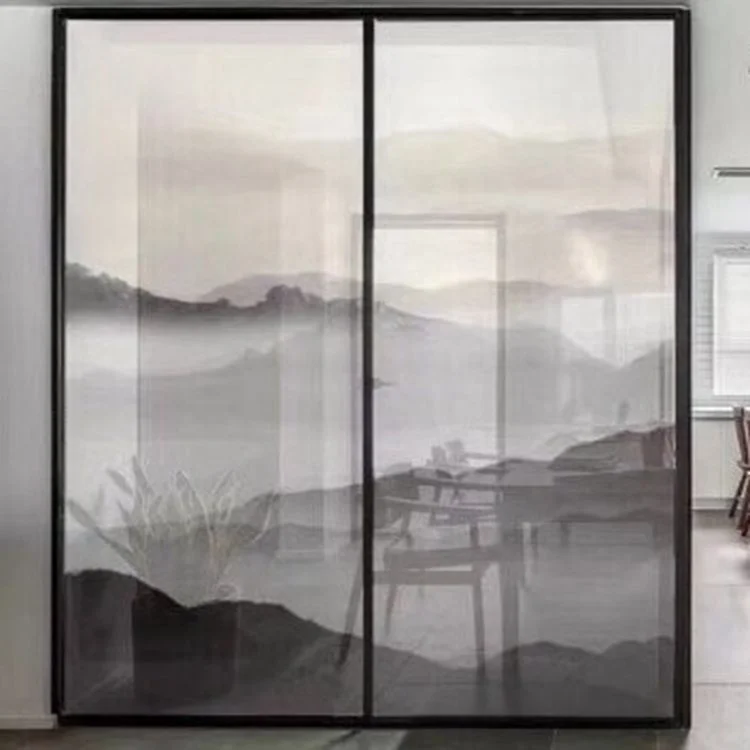 Modern design super slim narrow frame ultra thin aluminum profile sliding door with tempered glass