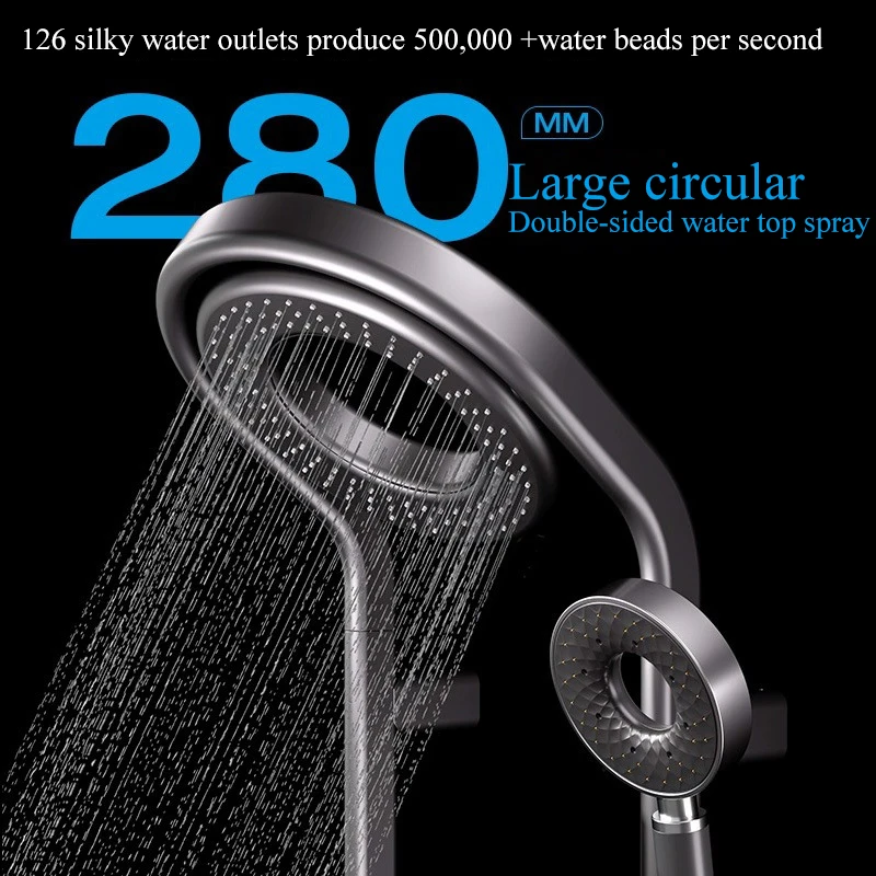 Tiktok Trends Thermostatic Shower Shower System Set Digital Display Home Bathroom with 2 Layer of Storage