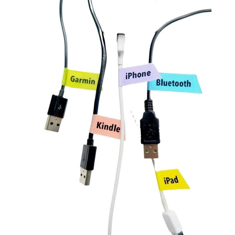 Waterproof Oilproof Tear Resistant Solid Color Scratch Resistant Plastic Cable Label Marker Data Cable Fixing Sticker