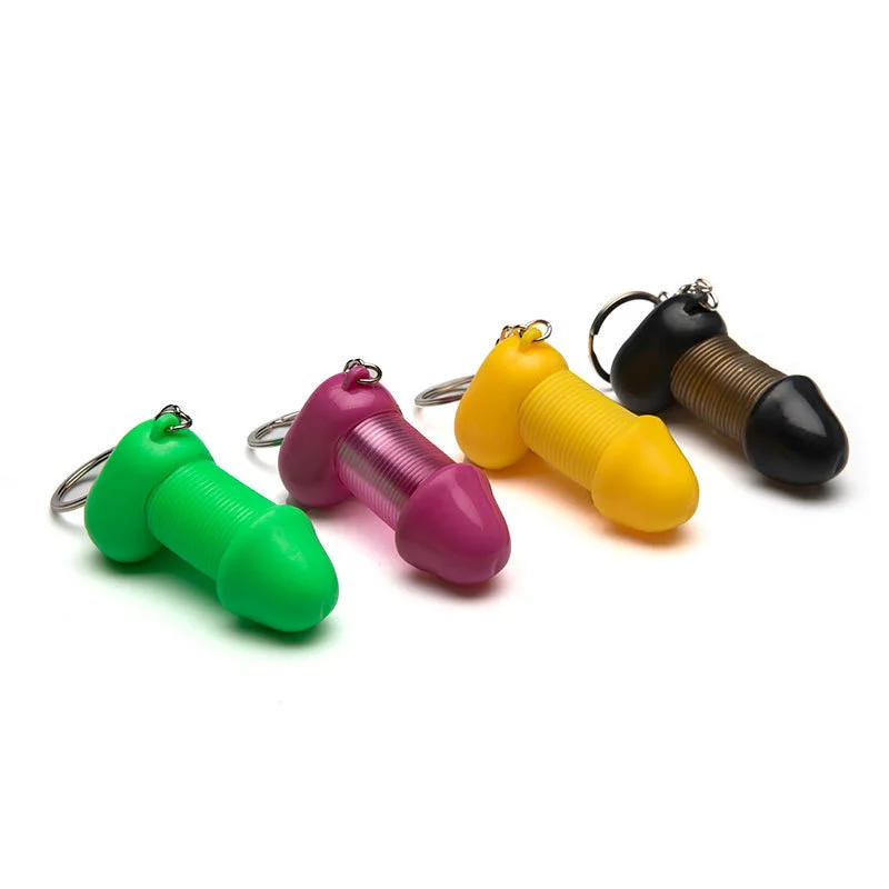 High Quality Funny Design Plastic Penis Shape Keychain Custom Sex Toy Make Toy Penis Keychain For Lover