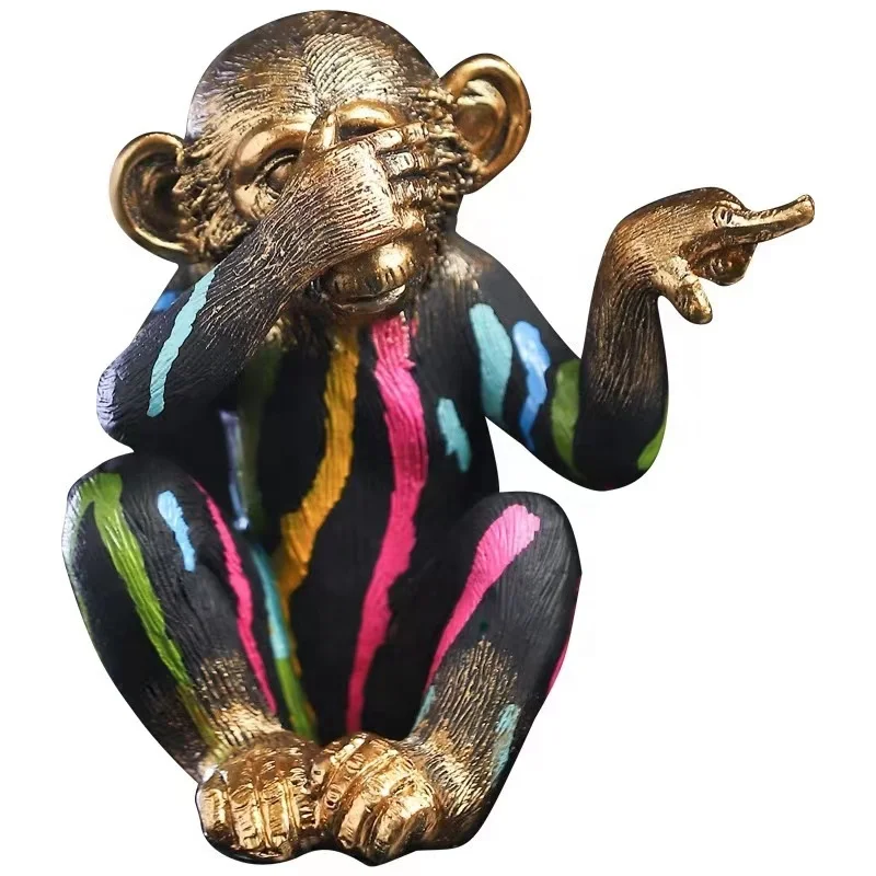 Custom Resin Animal Statue Monkey Custom Gift Toy Monkey 3 Monkey Statue small Gift Home Resin Crafts Resin Ornaments