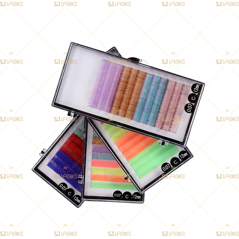 Volume Color Lashes Extensions mink lash trays j curl lash extension color trays