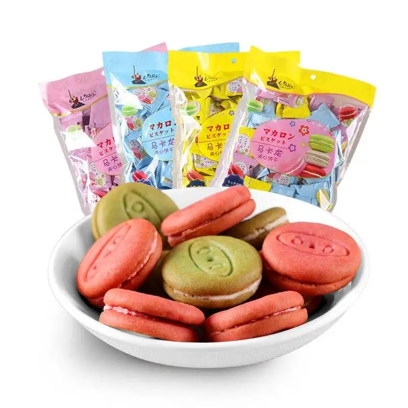 wholesale custom private label Macaron cream filled biscuit cookies
