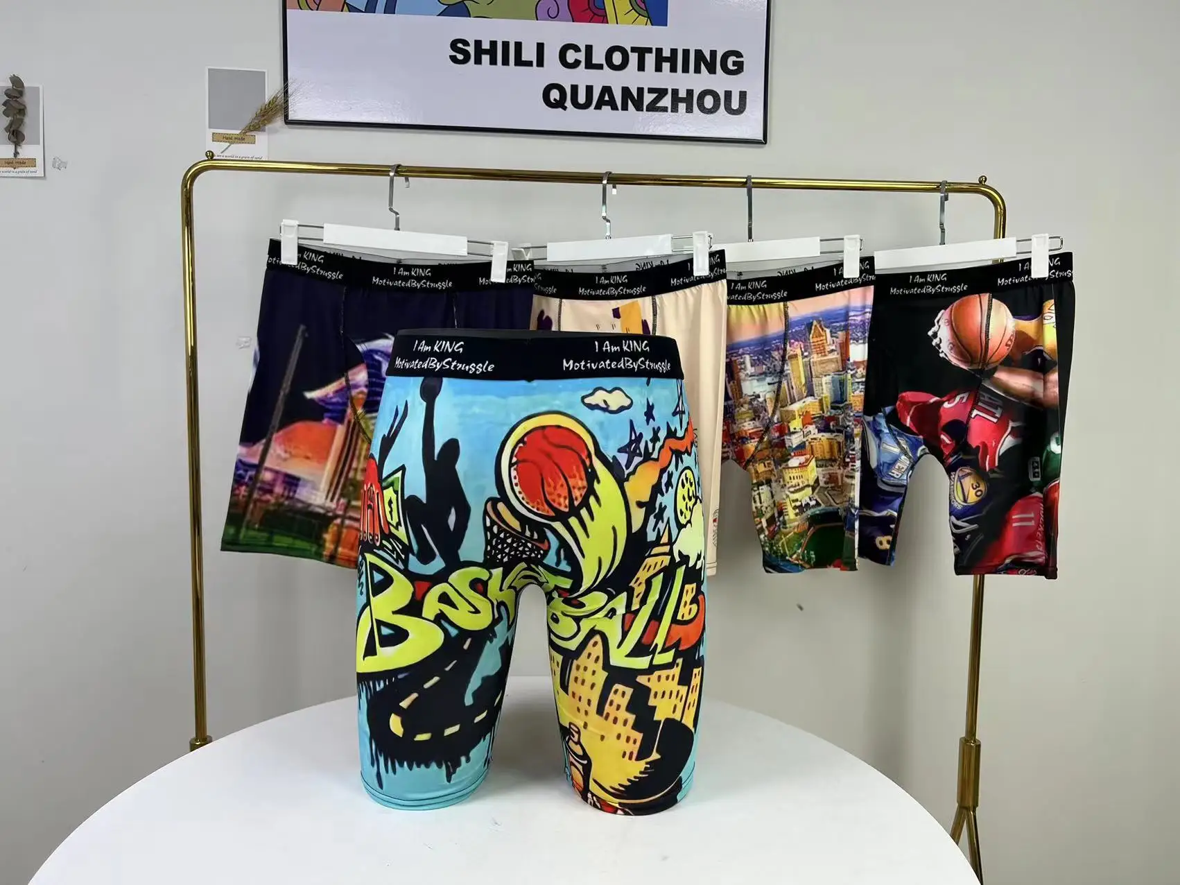 Custom Logo 92%viscose Shorts Sexy Man Printed Boxershort Mens Underwear With Pouch