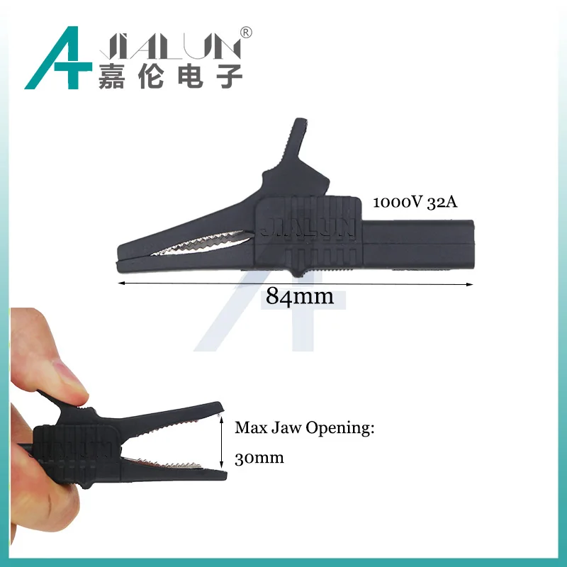 JIALUN Safety Alligator Clip To 4MM Banana Plug High Voltage Dolphin Test Alligator Clip