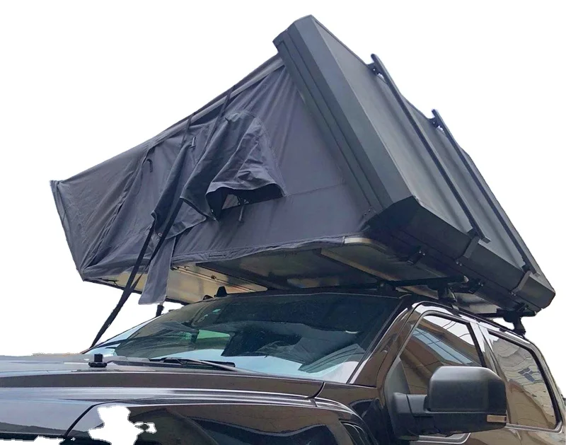 Hard shell car roof top tent folding aluminum shell camping tent with solar racks
