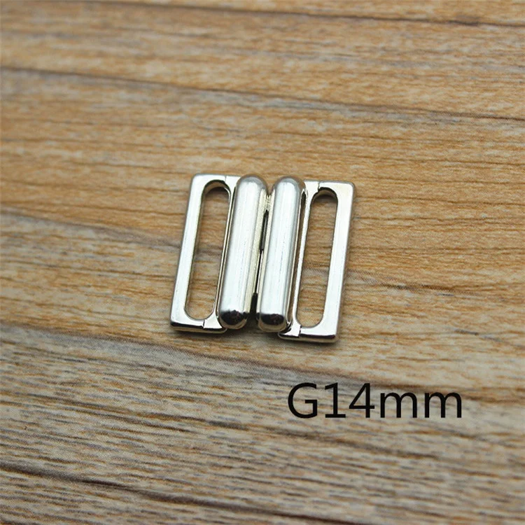 Wholesaler Hot Sale inner size 14mm alloy Silver Swimwear Metal Clasp Accessories For Bra Accessories