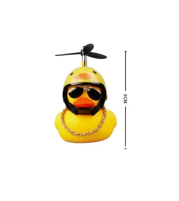 Cute wholesale Mini Yellow Rubber Duck Helmet car accessories swing Duck toy for Car pendant