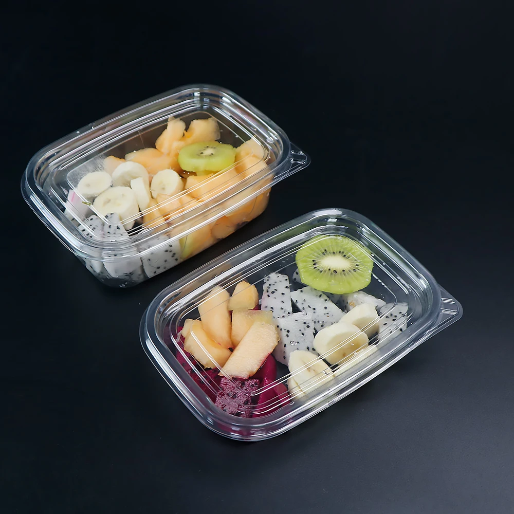 Transparent Pet Clamshell Packaging Fresh Cut Fruit Packing Box All-In-One Disposable Plastic Fresh Cut Fruit Salad Container