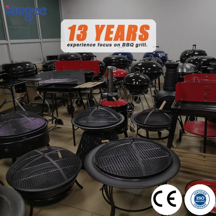 Outdoor Enamel Black Coating 2 In 1 Charcoal Kettle BBQ Grill with Pizza Oven