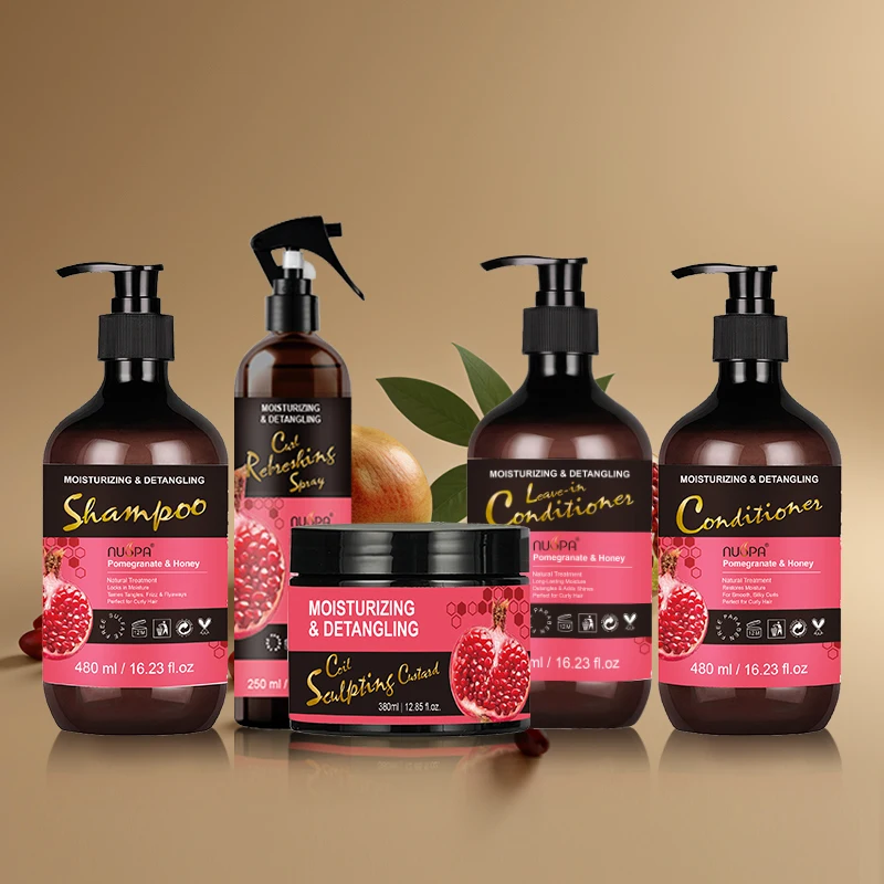 Nuspa Wholesale Deep Conditioning Curls Reduce Frizz Hair Care Treatment Organic Pomegranate Honey Leave-in Conditioner