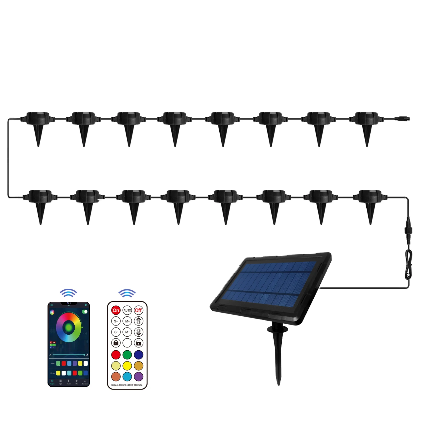 Solar lights garden multi color party decoration lighting decorative inground Led lights