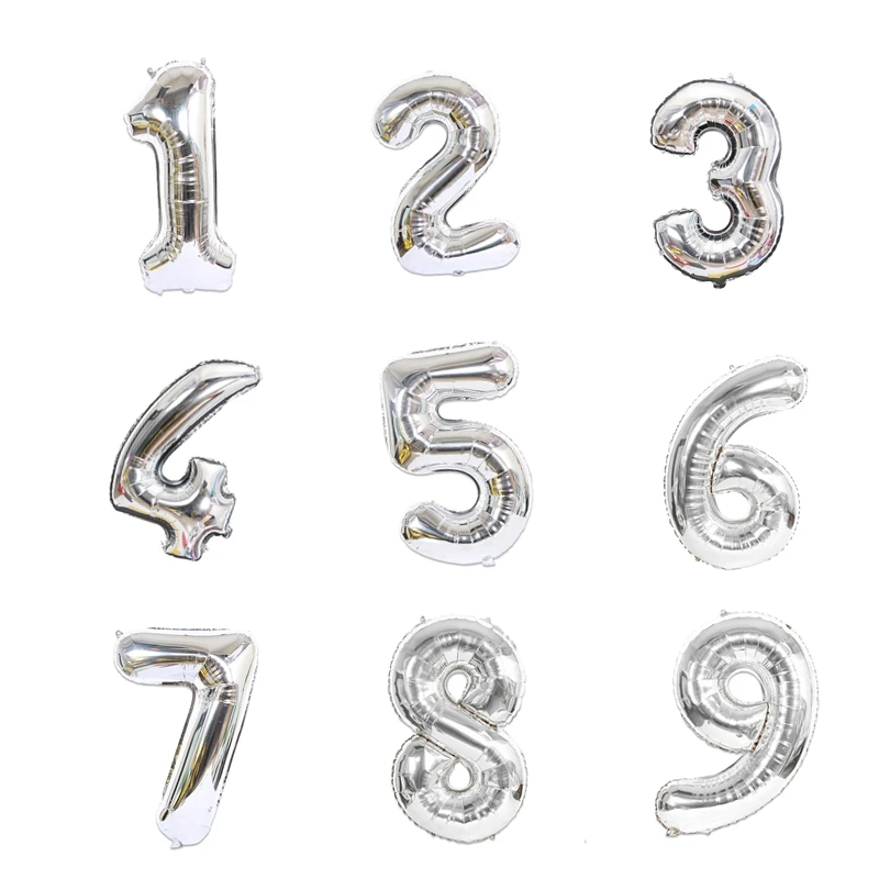 40 inch multicolor Number Digit Balloons Aluminum Foil Film Mylar Balloon graduation party Birthday Party balloons