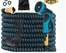 Retractable Garden Hose No Kink Flexible Water Hose Collapsible Hose with Functional Nozzle