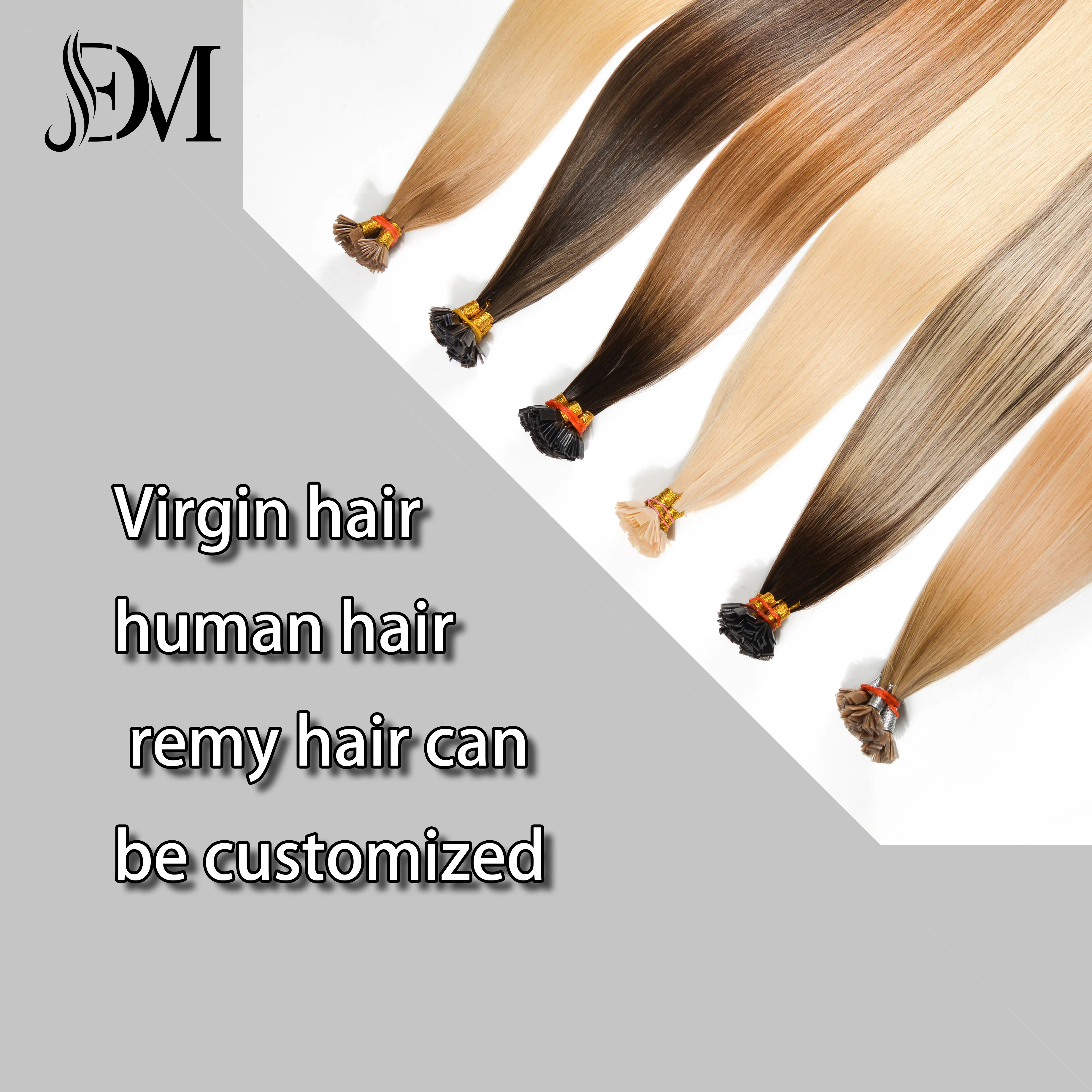 Dailmei Free sample Innovative design Double Drawn Raw Russian Cuticle Remy Hair Keratin Flat Tip 100% Human Hair Extensions