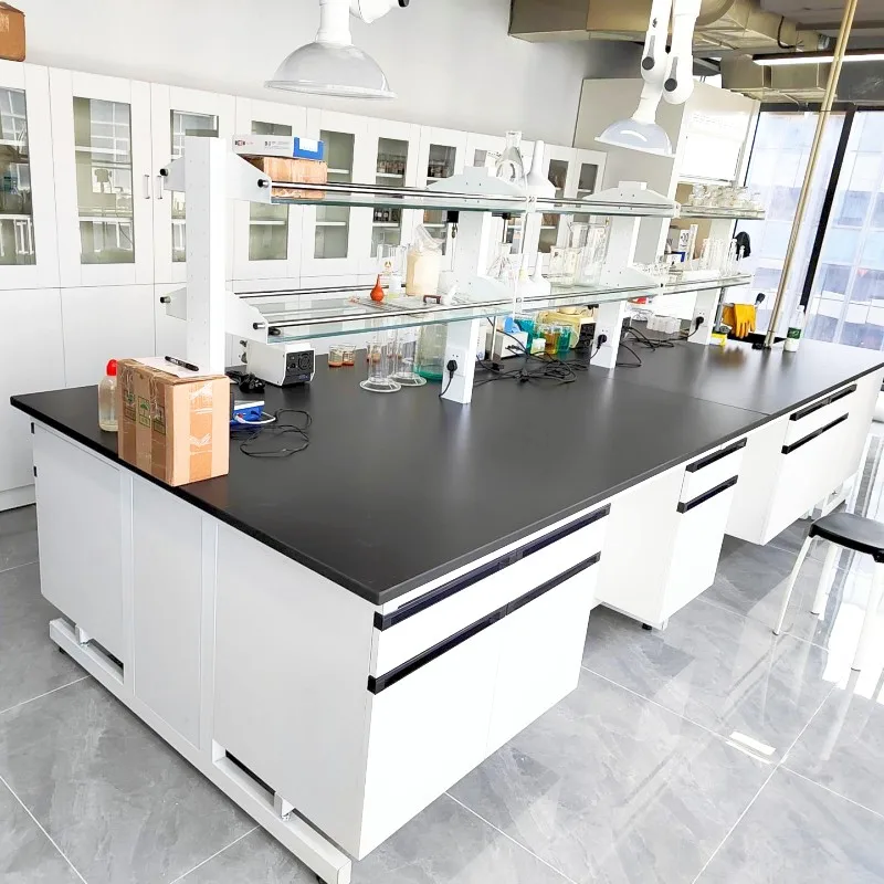 Лабораторная мебель Рабочий стол со стальными/деревянными шкафами лабораторный столешница и полки