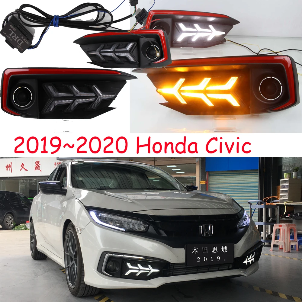 Передняя фара для Hon da Civic 2019-2020 ДХО противотуманная h onda civic 2019 дневные ходовые