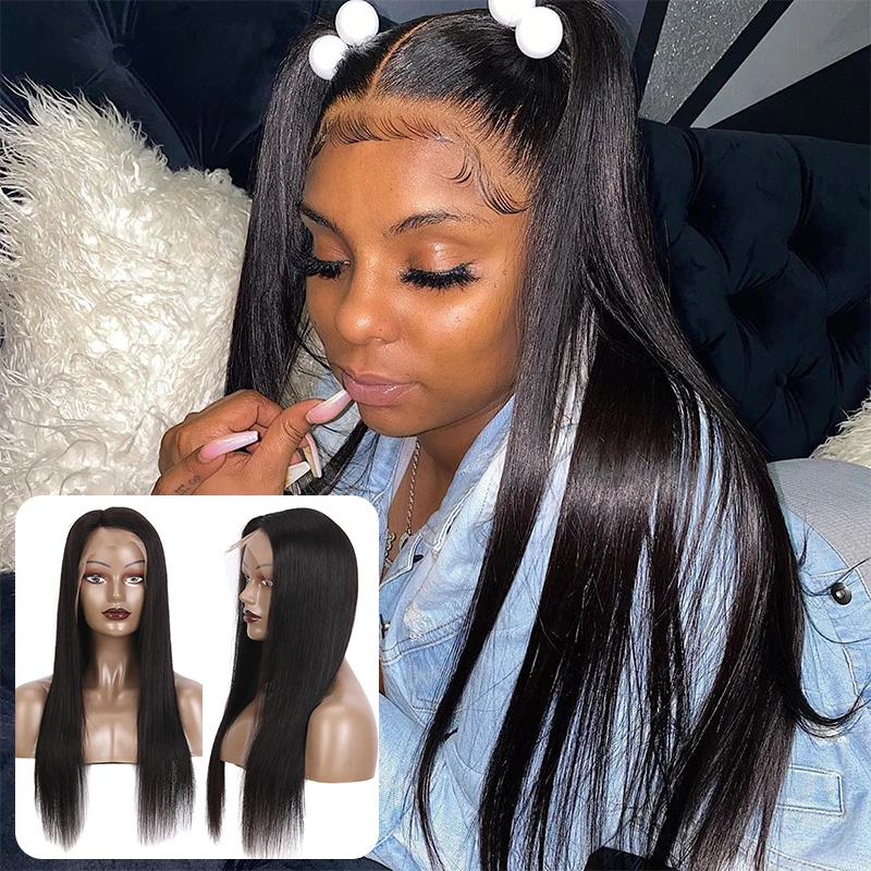  Прямая поставка Парики 10-20 дюймов бразильские человеческие прямые натуральные волосы парик на сетке спереди парики из лошадиных волос
