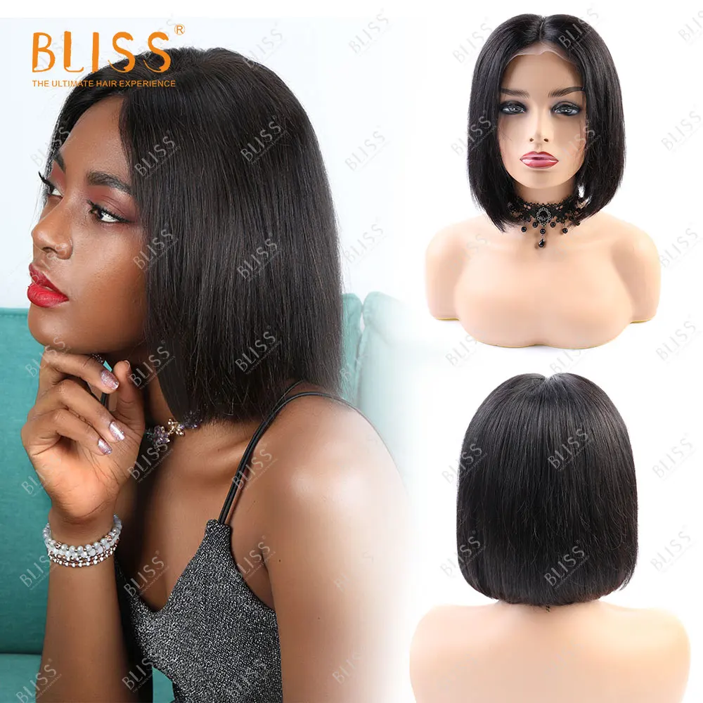 Bliss 4X4 Lace Closure Wholesale Short Bob Wigs Brazilian Human Hair Lace Front Cheap Short Bob Human Hair Wigs For Black Women