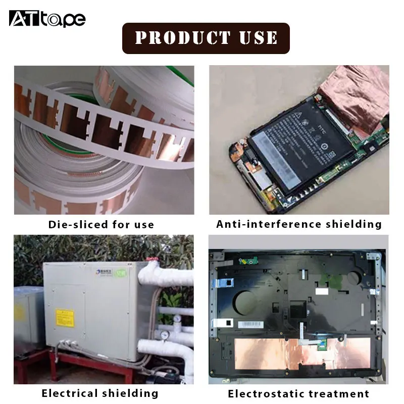 Copper Foil Conductive Tape Glue conduction 25mm copper tape 3mm copper tape for cable