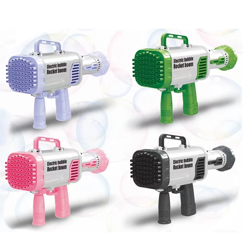 2022 New Outdoor Toys 64 Hole Soap Bazooka Bubble  Gun Machine Toys For Kids