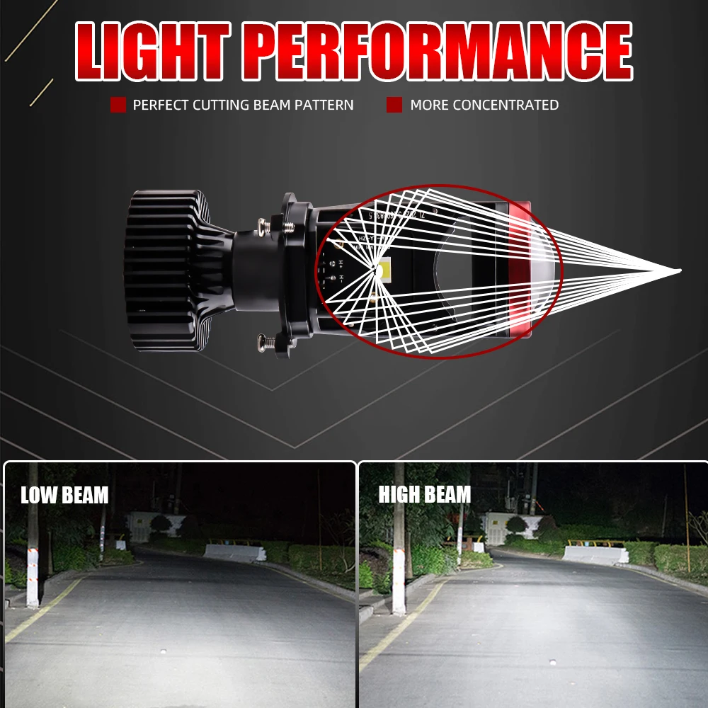 POPNOW High Power LED H4 Y7D mini projector lens h4 Car LED Headlight Bulb 6000k White Light Car Accessories