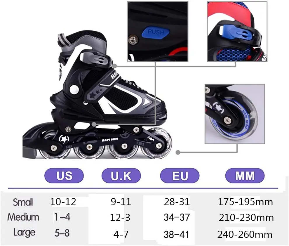 XW High Quality Adjustable Flashing Roller Skates Shoes Wholesale Outdoor Sports Inline Skates For Kids Adult