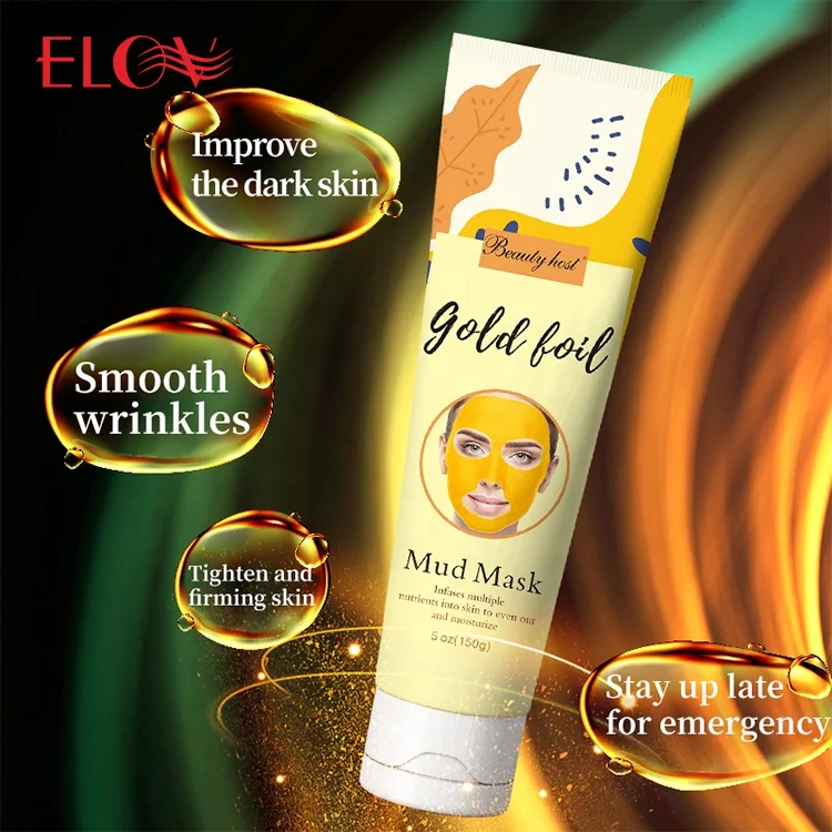 Top Sale Gold Foil Facial Mud Mask Organic Plant Extract Anti Aging Oil Control Wrinkles Reduction Fade Fine Lines Brightening