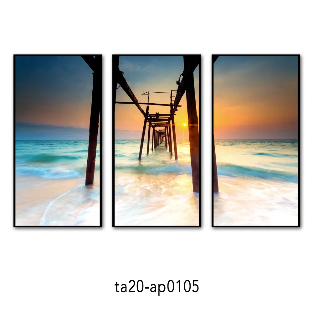 
3 Panel 12x18 inch Semi glossy stretched and framed canvas printing wall art 