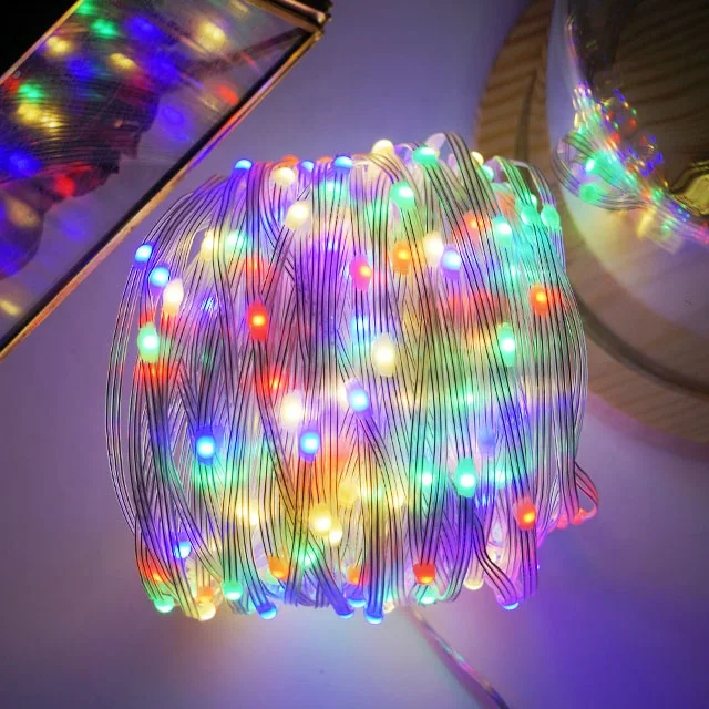 Dropshipping Christmas Lights Outdoor Decoration 8 Modes Led PVC LED Smart Fairy String Light With Remote