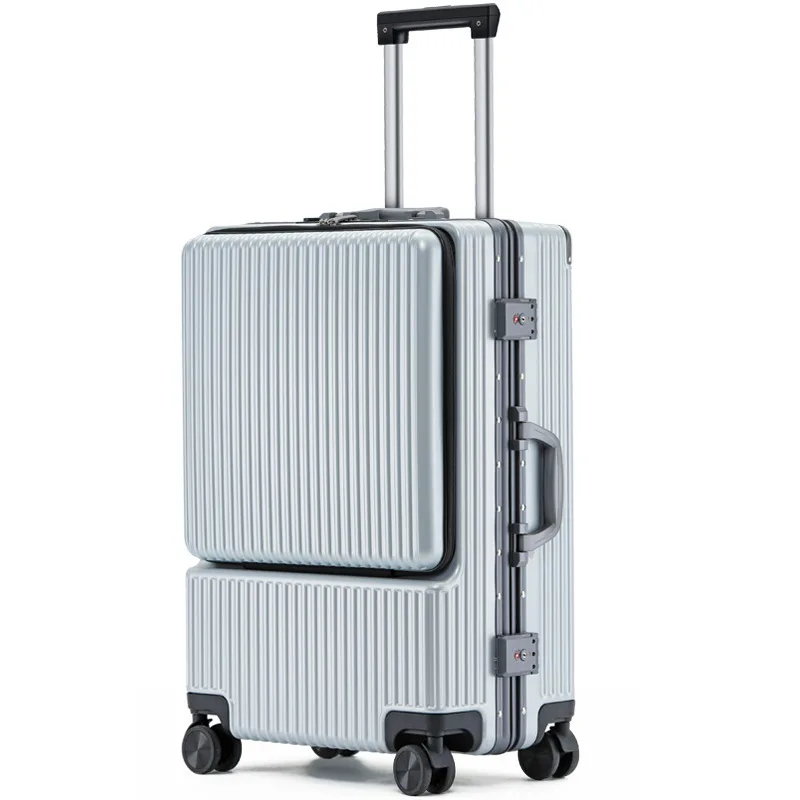 New Arrivals Pc Luggage With Side Pockets 20/22/24/26/29 Inch Side Open Trolley Travel Boarding Case
