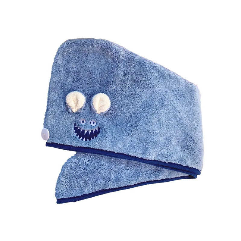 Cartoon Dry Hair Cap Coral Fleece Shower Cap Super Absorbent Quick Drying Turban Thickened Microfiber Cute Dry Hair Towel