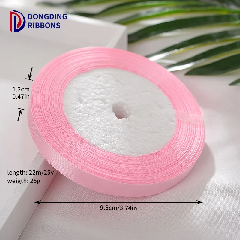 Hot Sale Wholesale Packing Colorful 25yard/roll Satin Ribbon in Stock Decoration Strip Ribbon for Gift Bag
