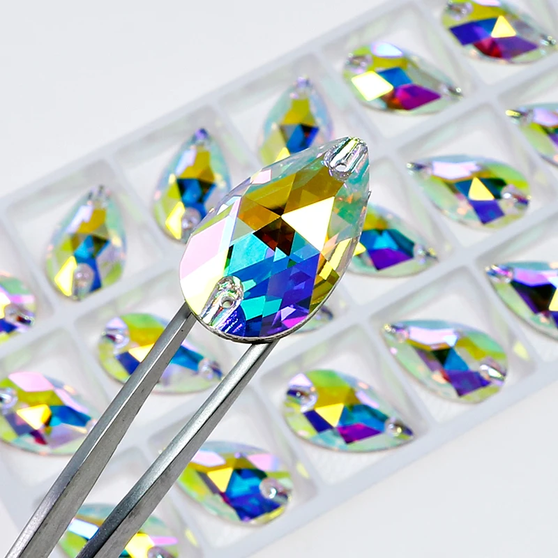 Dongzhou waterdrop плоские стразы оптом бусины из хрустального камня для одежды обувь аксессуары шитья