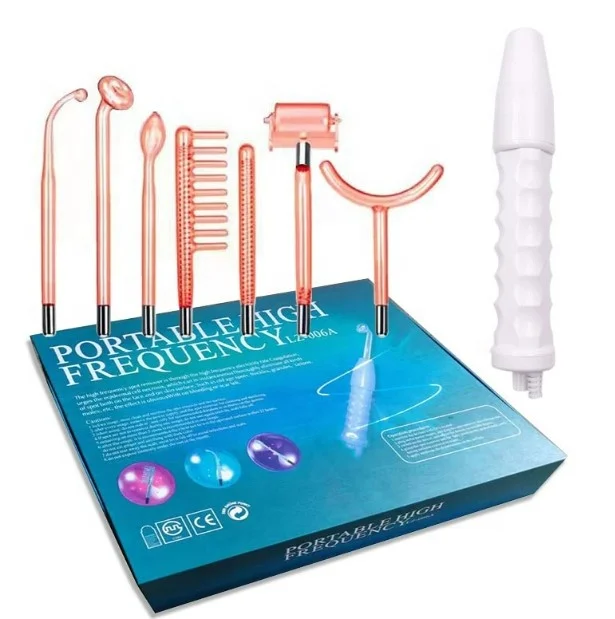 Skin Therapy Wand Portable High Frequency Skin Therapy Machine With 7 Neon  Argon Wands Anti Aging