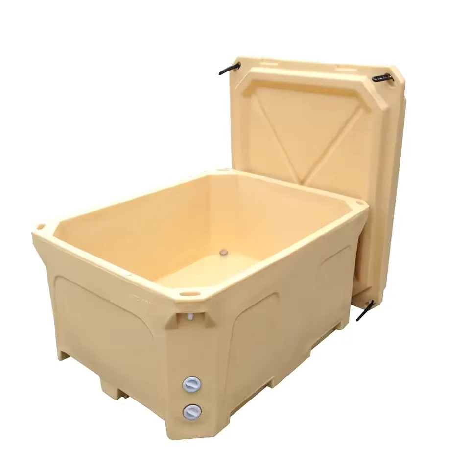 Hot 300 660L bulk Insulated seafood container  Fish Bin container for Fish transportation