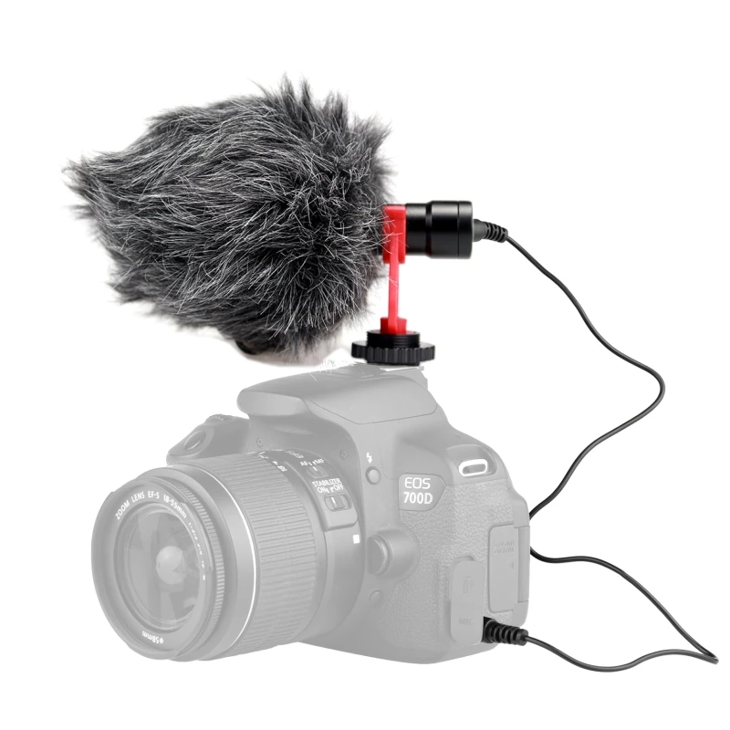 Camera MIC Condenser Microphone Kit 3.5mm Plug Smartphone MIC Universal Recording  Mic for SLR Cameras Camcorders Voice Recorder