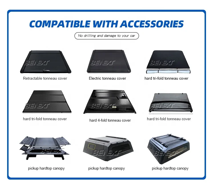 Great Wall Poer Aluminum Alloy Pickup Truck Bed Tonneau Cover Manual Roll-up tri Folding cover f150 for ford maverick ranger T9