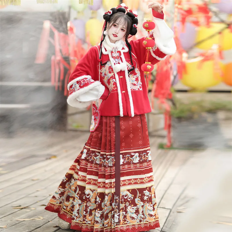 Женская юбка с конским лицом династии SUNNY Ming Hanfu традиционная китайская женская