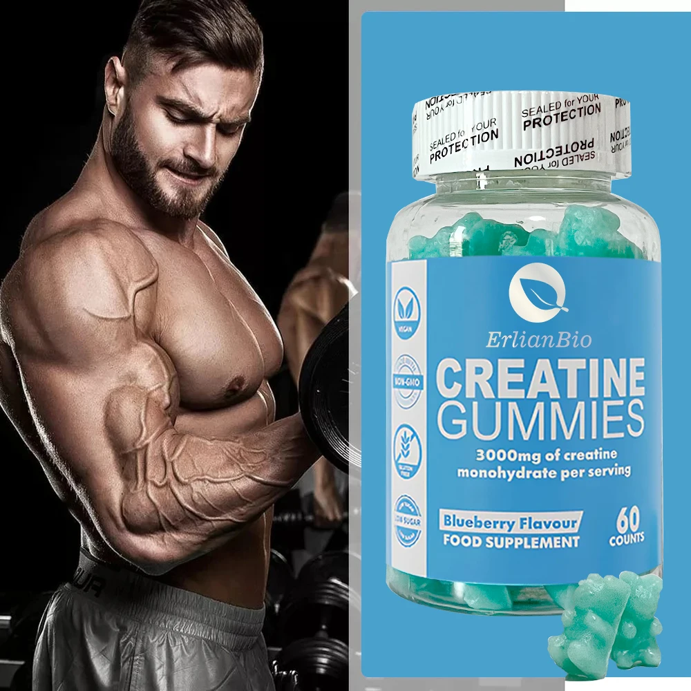 Hot Sale OEM ODM Creatine Monohydrate Gummy Muscle Improve Immunity Creatine Gummies Pre Workout for Women and Men
