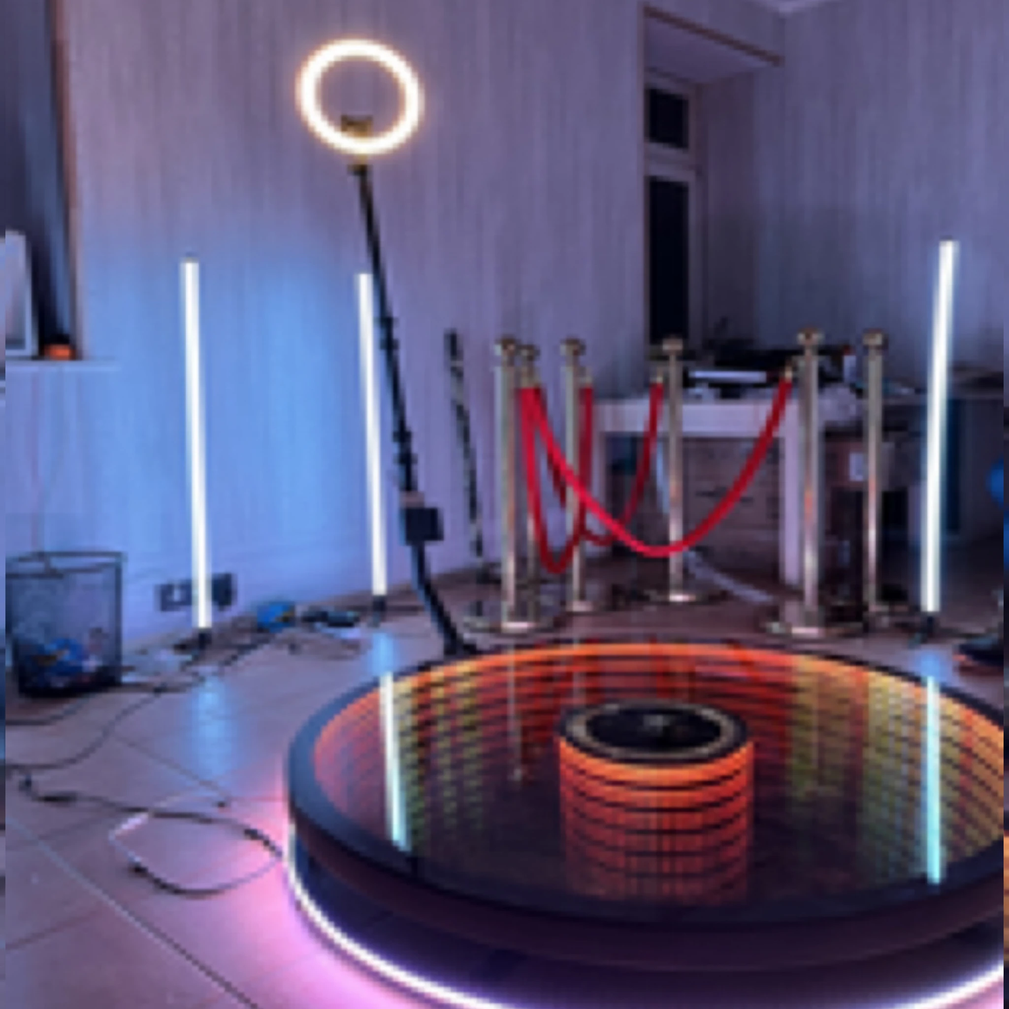Новая портативная камера 360 градусов фотобудка Plataforma rgb свет замедленное вращение селфи видео для вечеринки