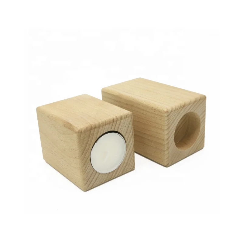 Home Decoration Modern Tea Light Wooden Candle