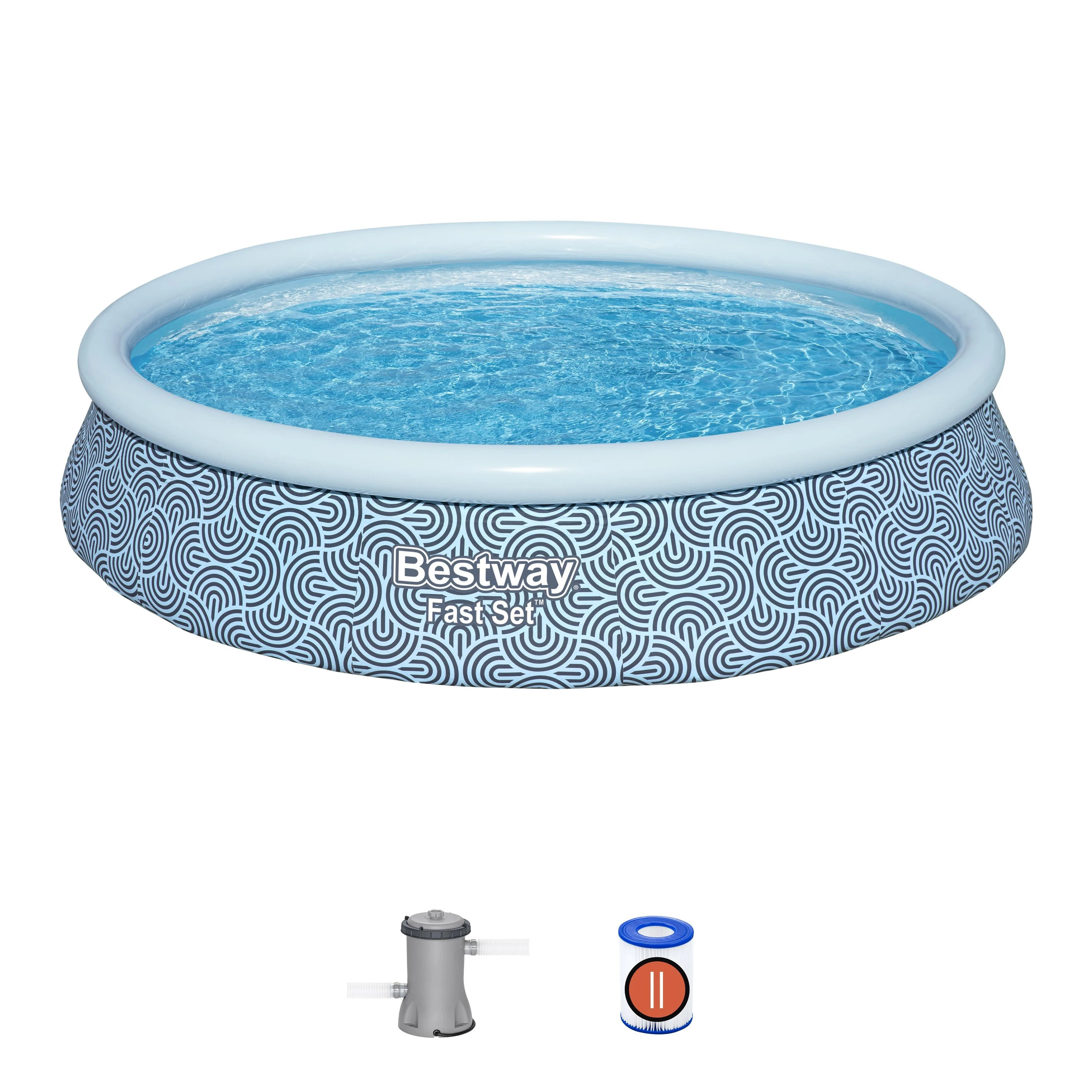 Bestway 57372 PVC Inflatable Swimming Pool Set 4.57m x 1.07m New 2025 Top Ring Piscine Pool Tools & Accessories